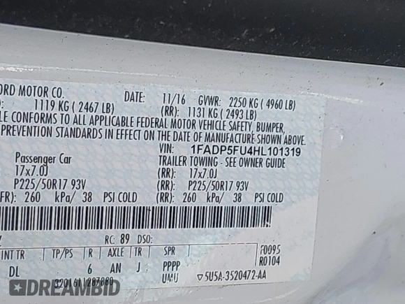 2017 Ford C-Max Energi Titanium with VIN 1FADP5FU4HL101319, listed as a IAAI auction lot 41837912 with 158,536 mi miles. Bid and sale history available at carsss.com. Image 9.