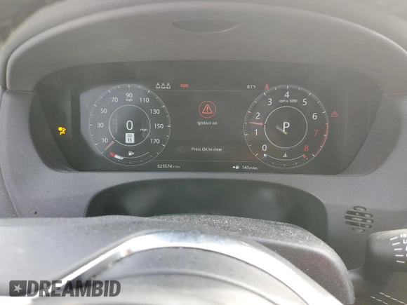 2020 Jaguar F-Pace S with VIN SADCM2FV3LA658852, listed as a Copart auction lot 44826025 with 25,574 mi miles and Salvage title. Bid and sale history available at DreamBid. Image 9.