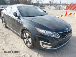 2013 Kia Optima Hybrid EX with VIN KNAGM4AD5D5055464, listed as a IAAI auction lot 42022352 with 140,652 mi miles. Bid and sale history available at carsss.com. Image 1.