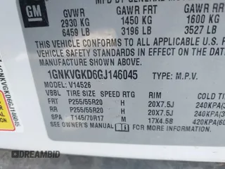 2016 Chevrolet Traverse LT with VIN 1GNKVGKD6GJ146045, listed as a IAAI auction lot 41874364 with 99,486 mi miles and . Bid and sale history available at DreamBid. Image 9.