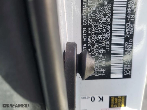 2015 Toyota Prius Four with VIN JTDKN3DU6F0406978, listed as a Copart auction lot 51009685 with 97,897 mi miles and Salvage Title. Bid and sale history available at carsss.com. Image 15.