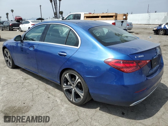 2022 Mercedes-Benz C 300 with VIN W1KAF4GB5NR058602, listed as a Copart auction lot 52290185 with 81,003 mi miles and Salvage title. Bid and sale history available at DreamBid. Image 2.