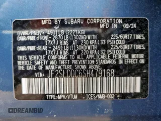 2025 Subaru Forester Premium with VIN JF2SLDDC6SH479168, listed as a Copart auction lot 61087685 with 6,039 mi miles and Non repairable. Bid and sale history available at DreamBid. Image 14.