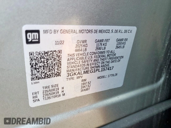 2023 GMC Terrain SLE z VIN 3GKALMEG1PL157417, wystawiony jako Copart lot #59494385 z przebiegiem 32 439 mil mil oraz Szkoda całkowita • Salvage title. Historia ofert i sprzedaży dostępna na DreamBid. Obrazek 13.