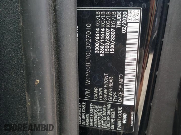 2020 Mercedes-Benz Metris Cargo z VIN W1YV0BEY0L3727010, wystawiony jako Copart lot #61809493 z przebiegiem 56 924 mil mil oraz . Historia ofert i sprzedaży dostępna na DreamBid. Obrazek 13.