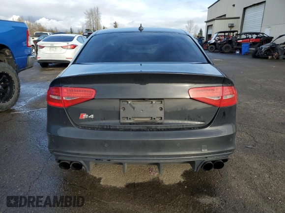2014 Audi S4 Prestige with VIN WAUKGAFL7EA077037, listed as a Copart auction lot 86610424 with 81,104 mi miles and Salvage Title. Bid and sale history available at carsss.com. Image 6.