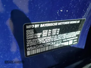 2023 BMW 8 Series M850i z VIN WBAGV8C08PCK41272, wystawiony jako Copart lot #77442574 z przebiegiem Nie podano mil oraz Szkoda całkowita • Salvage title. Historia ofert i sprzedaży dostępna na DreamBid. Obrazek 12.