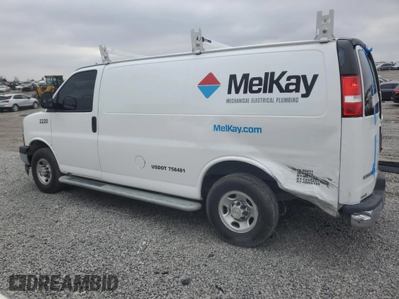 2022 Chevrolet Express Cargo with VIN 1GCWGAFP0N1177570, listed as a Copart auction lot 54801965 with 36,636 mi miles and Salvage title. Bid and sale history available at DreamBid. Image 2.