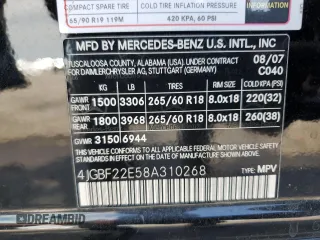 2008 Mercedes-Benz GL-Class 3.0L CDI with VIN 4JGBF22E58A310268, listed as a Copart auction lot 58242314 with 224,518 mi miles and Clean Title. Bid and sale history available at carsss.com. Image 13.