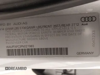 2015 Audi A6 Premium z VIN WAUFFAFC3FN021983, wystawiony jako IAAI lot #42105719 z przebiegiem 104 143 mil mil oraz . Historia ofert i sprzedaży dostępna na DreamBid. Obrazek 9.