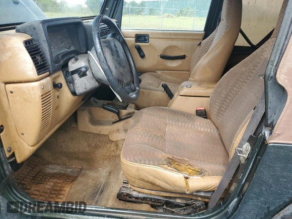 1998 Jeep Wrangler Sport with VIN 1J4FY19S5WP795781, listed as a Copart auction lot 59718065 with 208,416 mi miles and Salvage title. Bid and sale history available at DreamBid. Image 7.