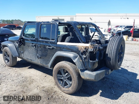 2021 Jeep Wrangler Unlimited Sport S with VIN 1C4HJXDG4MW753159, listed as a IAAI auction lot 41723515 with 86,589 mi miles and . Bid and sale history available at DreamBid. Image 3.