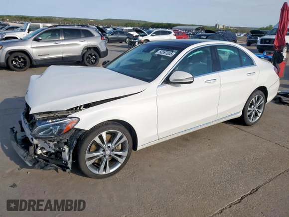 2017 Mercedes-Benz C 300 with VIN 55SWF4KB3HU206584, listed as a Copart auction lot 50597005 with 143,917 mi miles and Salvage Title. Bid and sale history available at carsss.com. Image 1.