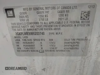 2014 GMC Terrain SLE with VIN 2GKFLWE39E6203740, listed as a IAAI auction lot 42434151 with 100,988 mi miles and . Bid and sale history available at DreamBid. Image 9.