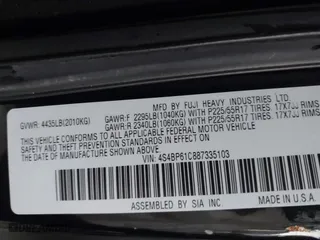 2008 Subaru Outback (Natl) i with VIN 4S4BP61C887335103, listed as a IAAI auction lot 41400728 with 172,206 mi miles. Bid and sale history available at carsss.com. Image 9.