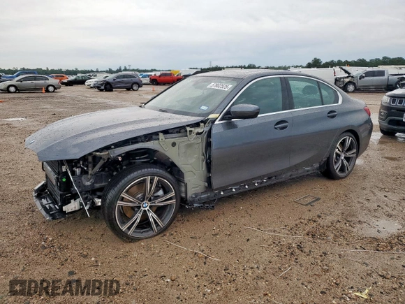 2021 BMW 3 Series 330i with VIN 3MW5R1J08M8B48101, listed as a Copart auction lot 57802525 with 47,604 mi miles and Salvage title. Bid and sale history available at DreamBid. Image 1.