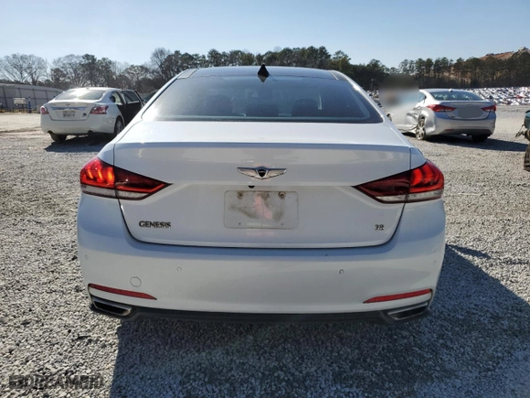 2015 Hyundai Genesis 3.8L with VIN KMHGN4JEXFU096864, listed as a Copart auction lot 42795995 with 100,328 mi miles and Salvage Title. Bid and sale history available at carsss.com. Image 6.