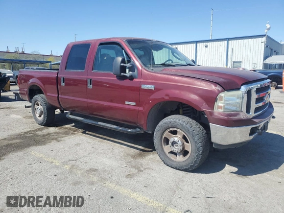 2005 Ford F-250 XL with VIN 1FTSW21P95EA38612, listed as a Copart auction lot 55446725 with Not provided miles and Salvage title. Bid and sale history available at DreamBid. Image 4.