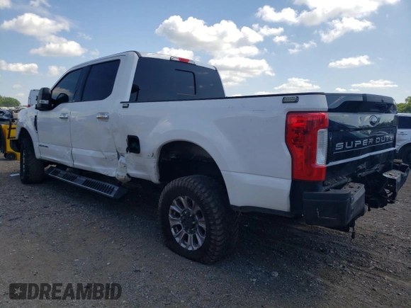 2017 Ford F-250 Lariat with VIN 1FT7W2BT8HED16552, listed as a Copart auction lot 62706195 with 371,638 mi miles and Salvage title. Bid and sale history available at DreamBid. Image 2.