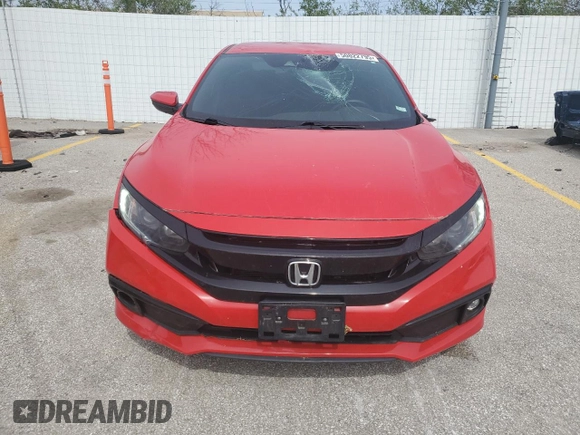 2019 Honda Civic Sport with VIN 2HGFC2F80KH517096, listed as a Copart auction lot 50822795 with 76,519 mi miles and Salvage title. Bid and sale history available at DreamBid. Image 5.