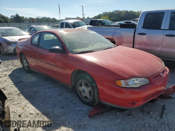 2002 Chevrolet Monte Carlo LS with VIN 2G1WW15E729152250, listed as a Copart auction lot 73939824 with 0 mi miles and Salvage Title. Bid and sale history available at carsss.com. Image 4.