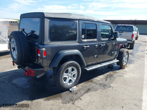 2018 Jeep Wrangler Unlimited Sport S with VIN 1C4HJXDG4JW149557, listed as a IAAI auction lot 42014833 with 54,472 mi miles. Bid and sale history available at carsss.com. Image 4.