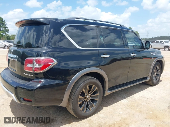 2017 Nissan Armada Platinum with VIN JN8AY2NF4H9303610, listed as a IAAI auction lot 42627619 with 122,727 mi miles and . Bid and sale history available at DreamBid. Image 4.