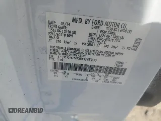 2014 Ford F-150 XL with VIN 1FTEX1CMXEFC47200, listed as a Copart auction lot 58397845 with Not provided miles and Clean title. Bid and sale history available at DreamBid. Image 12.