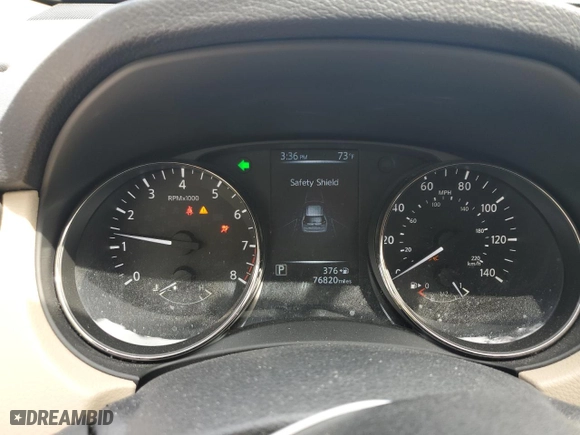 2017 Nissan Rogue SV with VIN KNMAT2MT2HP593097, listed as a Copart auction lot 50613255 with 76820 miles and Salvage Title. Bid and sale history available at carsss.com. Image 9.