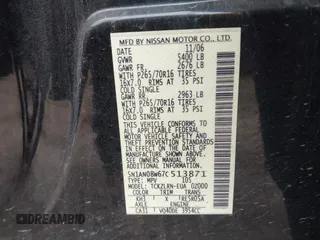 2007 Nissan Xterra SE z VIN 5N1AN08W67C513871, wystawiony jako IAAI lot #42424984 z przebiegiem 145 552 mil mil oraz . Historia ofert i sprzedaży dostępna na DreamBid. Obrazek 9.