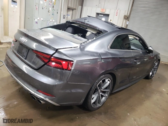2018 Audi S5 Coupe Prestige with VIN WAUR4AF58JA104040, listed as a Copart auction lot 77801084 with 79,442 mi miles and Non Repairable. Bid and sale history available at carsss.com. Image 3.
