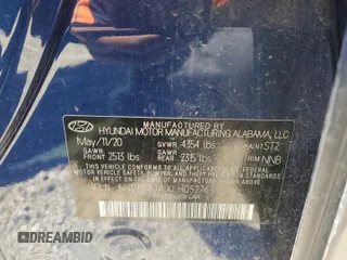 2020 Hyundai Sonata SEL z VIN 5NPEF4JAXLH052763, wystawiony jako Copart lot #50245785 z przebiegiem 76 505 mil mil oraz Tytuł czysty. Historia ofert i sprzedaży dostępna na DreamBid. Obrazek 13.