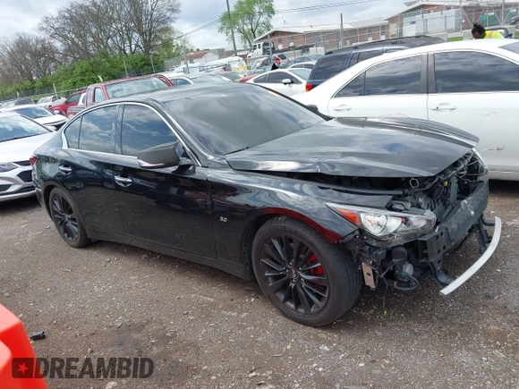 2018 Infiniti Q50 3.0t LUXE with VIN JN1EV7AP1JM355638, listed as a IAAI auction lot 41954052 with 66,663 mi miles. Bid and sale history available at carsss.com. Image 14.