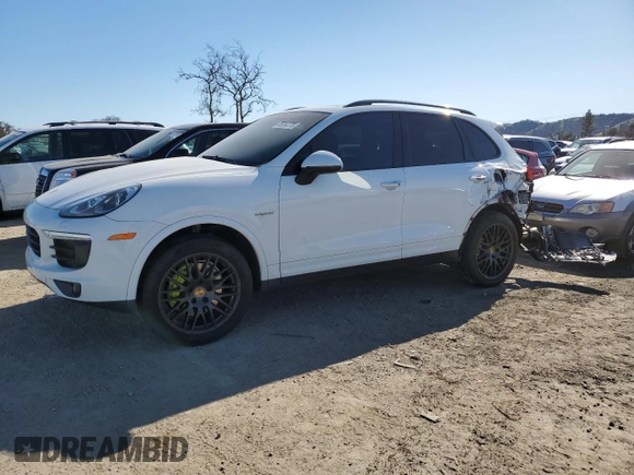 2017 Porsche Cayenne S E-Hybrid with VIN WP1AE2A2XHLA75671, listed as a Copart auction lot 46304275 with 103,527 mi miles and Salvage title. Bid and sale history available at DreamBid. Image 1.