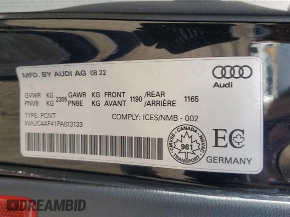 2023 Audi S4 Prestige with VIN WAUC4AF41PA013133, listed as a Copart auction lot 75619784 with 23,125 mi miles and Clean Title. Bid and sale history available at carsss.com. Image 13.