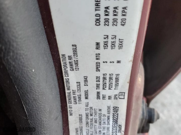 2008 Chevrolet Colorado LT w/1LT with VIN 1GCCS33E688222409, listed as a Copart auction lot 45126315 with 182,901 mi miles and Salvage Title. Bid and sale history available at carsss.com. Image 12.