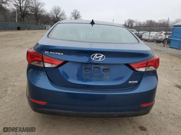 2015 Hyundai Elantra Limited with VIN KMHDH4AE2FU424014, listed as a Copart auction lot 49091015 with 46,928 mi miles and Salvage Title. Bid and sale history available at carsss.com. Image 6.