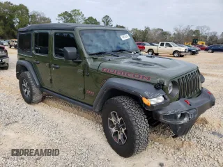 2022 Jeep Wrangler Unlimited Rubicon with VIN 1C4HJXFN1NW176037, listed as a Copart auction lot 44835045 with 36,043 mi miles and Salvage title. Bid and sale history available at DreamBid. Image 4.