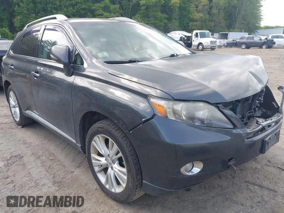 2010 Lexus RX 450h with VIN JTJBC1BA1A2407503, listed as a IAAI auction lot 42350836 with 203,687 mi miles and . Bid and sale history available at DreamBid. Image 1.