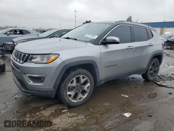 2020 Jeep Compass Limited with VIN 3C4NJDCB4LT119930, listed as a Copart auction lot 52212935 with 120,642 mi miles and Salvage Title. Bid and sale history available at DreamBid. Image 1.