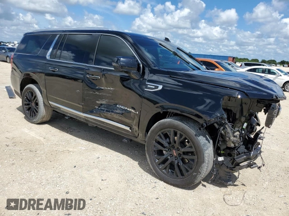 2023 GMC Yukon XL Denali with VIN 1GKS2JKT2PR438920, listed as a Copart auction lot 69749244 with 23,817 mi miles and Salvage Title. Bid and sale history available at DreamBid. Image 4.
