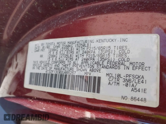 2002 Toyota Sienna LE с VIN 4T3ZF13C02U466267, выставлен на аукционе IAAI как лот 42371050 с пробегом 282 395 миль миль и . История ставок и продаж доступна на DreamBid. Изображение 9.