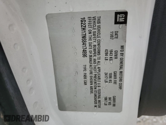 2008 Pontiac G6 GT z VIN 1G2ZH17N684174896, wystawiony jako Copart lot #55398145 z przebiegiem 228 773 mil mil oraz Szkoda całkowita • Salvage title. Historia ofert i sprzedaży dostępna na DreamBid. Obrazek 13.
