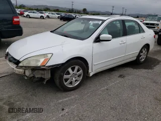 2005 Honda Accord EX-L z VIN 1HGCM66565A041274, wystawiony jako Copart lot #55854125 z przebiegiem Nie podano mil oraz Szkoda całkowita • Salvage title. Historia ofert i sprzedaży dostępna na DreamBid. Obrazek 1.