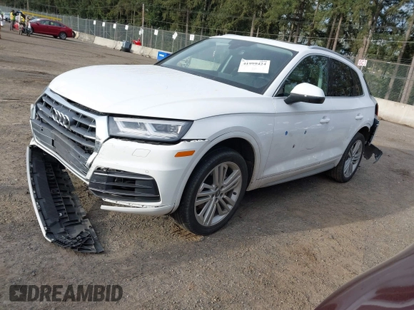 2018 Audi Q5 Premium Plus with VIN WA1BNAFY0J2229162, listed as a IAAI auction lot 41999424 with 36,340 mi miles. Bid and sale history available at carsss.com. Image 2.