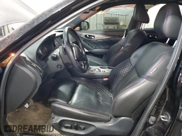 2020 Infiniti Q50 Red Sport 400 with VIN JN1FV7AR5LM660262, listed as a Copart auction lot 42776785 with 21,617 mi miles and Salvage Title. Bid and sale history available at carsss.com. Image 7.