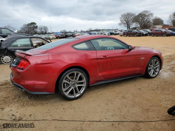 2022 Ford Mustang GT with VIN 1FA6P8CF3N5142394, listed as a Copart auction lot 44358555 with NaN miles and Salvage Title. Bid and sale history available at carsss.com. Image 3.