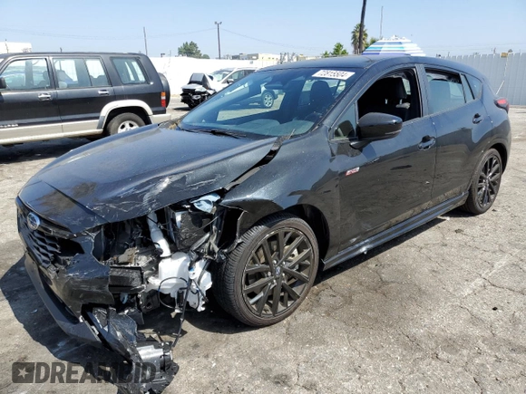 2024 Subaru Impreza RS with VIN JF1GUHHC2R8271484, listed as a Copart auction lot 72815504 with 3,862 mi miles and Salvage Title. Bid and sale history available at carsss.com. Image 1.