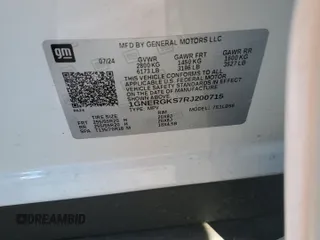 2024 Chevrolet Traverse FWD LT z VIN 1GNERGKS7RJ200715, wystawiony jako Copart lot #49406085 z przebiegiem 12 325 mil mil oraz Szkoda całkowita • Salvage title. Historia ofert i sprzedaży dostępna na DreamBid. Obrazek 14.