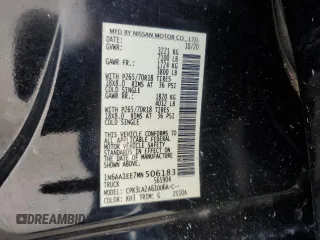 2021 Nissan Titan S z VIN 1N6AA1EE7MN506183, wystawiony jako Copart lot #72862354 z przebiegiem 52 764 mil mil oraz Szkoda całkowita • Salvage title. Historia ofert i sprzedaży dostępna na DreamBid. Obrazek 13.